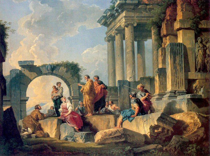 Panini, Giovanni Paolo Ruins with Scene of the Apostle Paul Preaching Sweden oil painting art